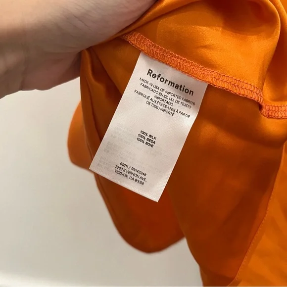 Reformation Maxi Dress Orange Vivi Cutout Halter size 6 - Picture 7 of 8